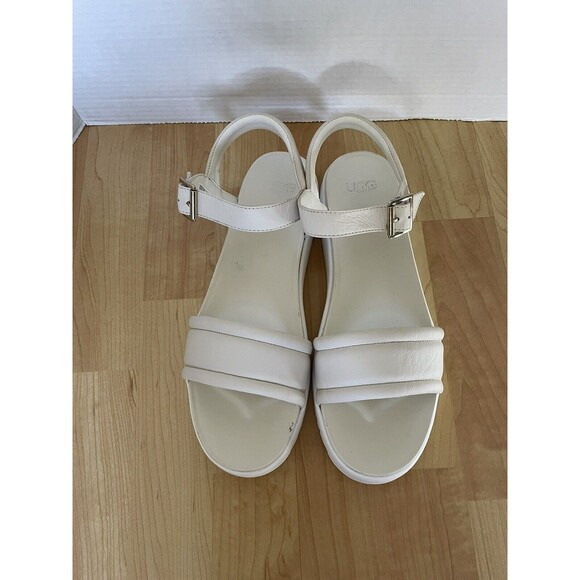 UGG Women’s Zayne Ankle Strap Sandals Size 11 White - Picture 4 of 10